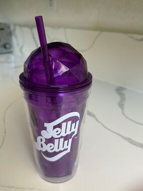 Jelly Belly Purple Double-Wall Tumbler with Straw